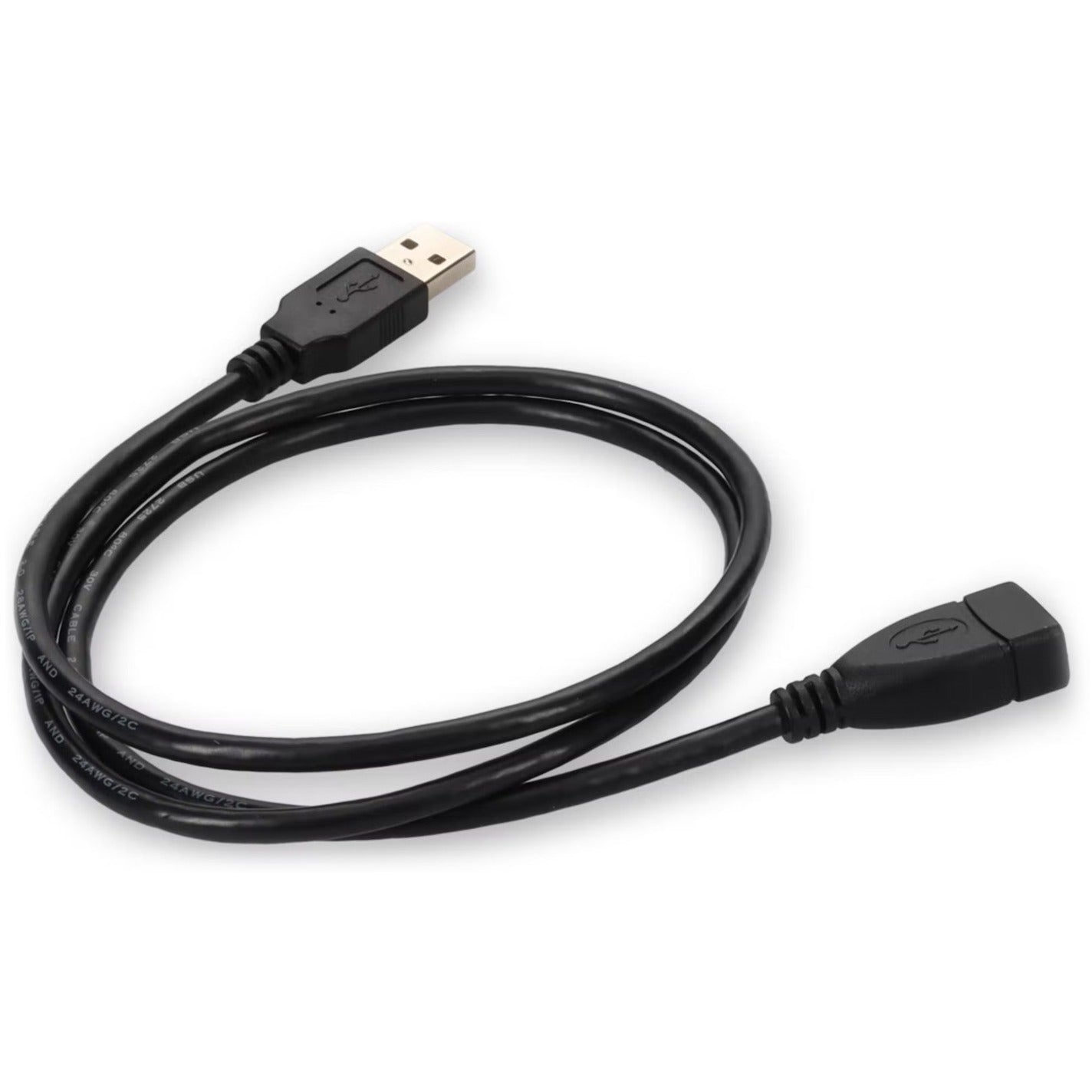 AddOn 5ft USB 2.0 (A) Male to Female Black Cable