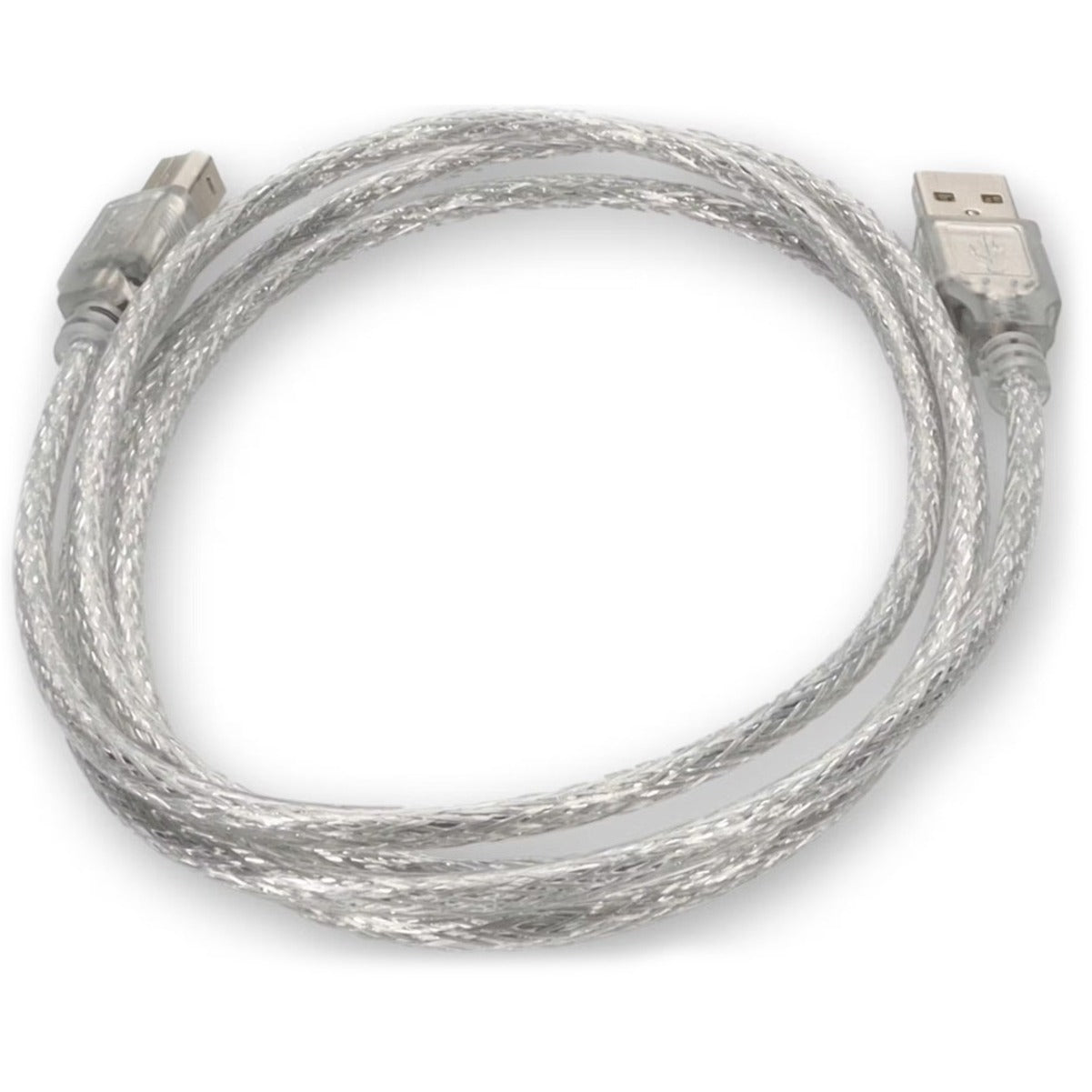 AddOn 6ft USB 2.0 (A) Male to USB 2.0 (B) Male Clear Cable