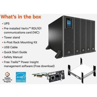 Vertiv Liebert GXT5 UPS-15kVA/15kW/208 and 120VAC|Online Rack/Tower Energy Star