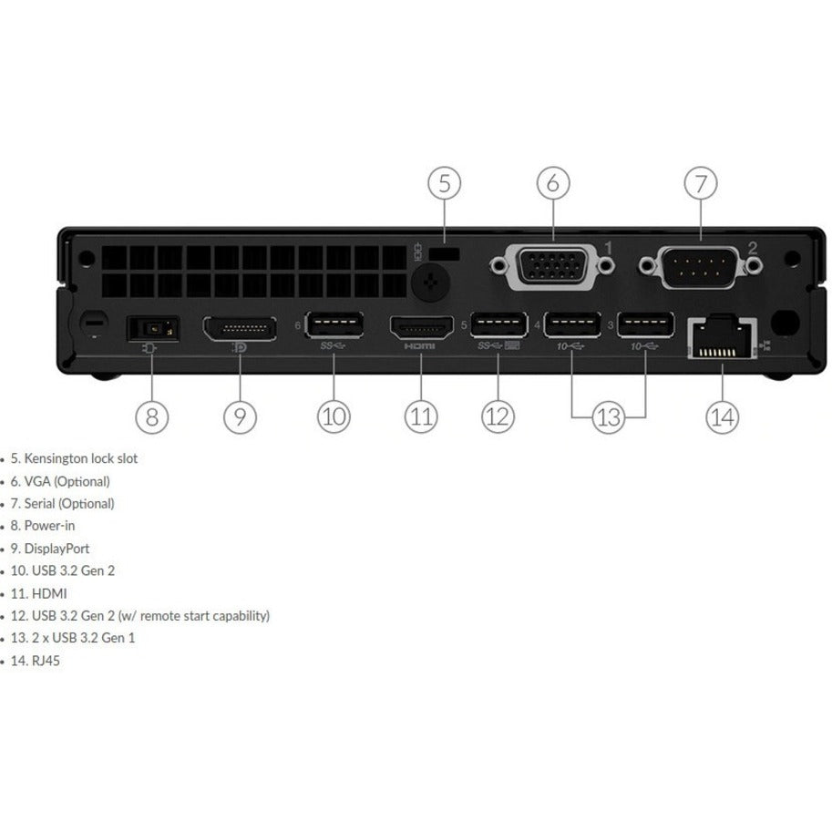 Lenovo ThinkCentre M80q 11DN0038US Desktop Computer - Intel Core i5 10th Gen i5-10500T Hexa-core (6 Core) 2.30 GHz - 16 GB RAM DDR4 SDRAM - 1 TB SSD - Tiny - Raven Black