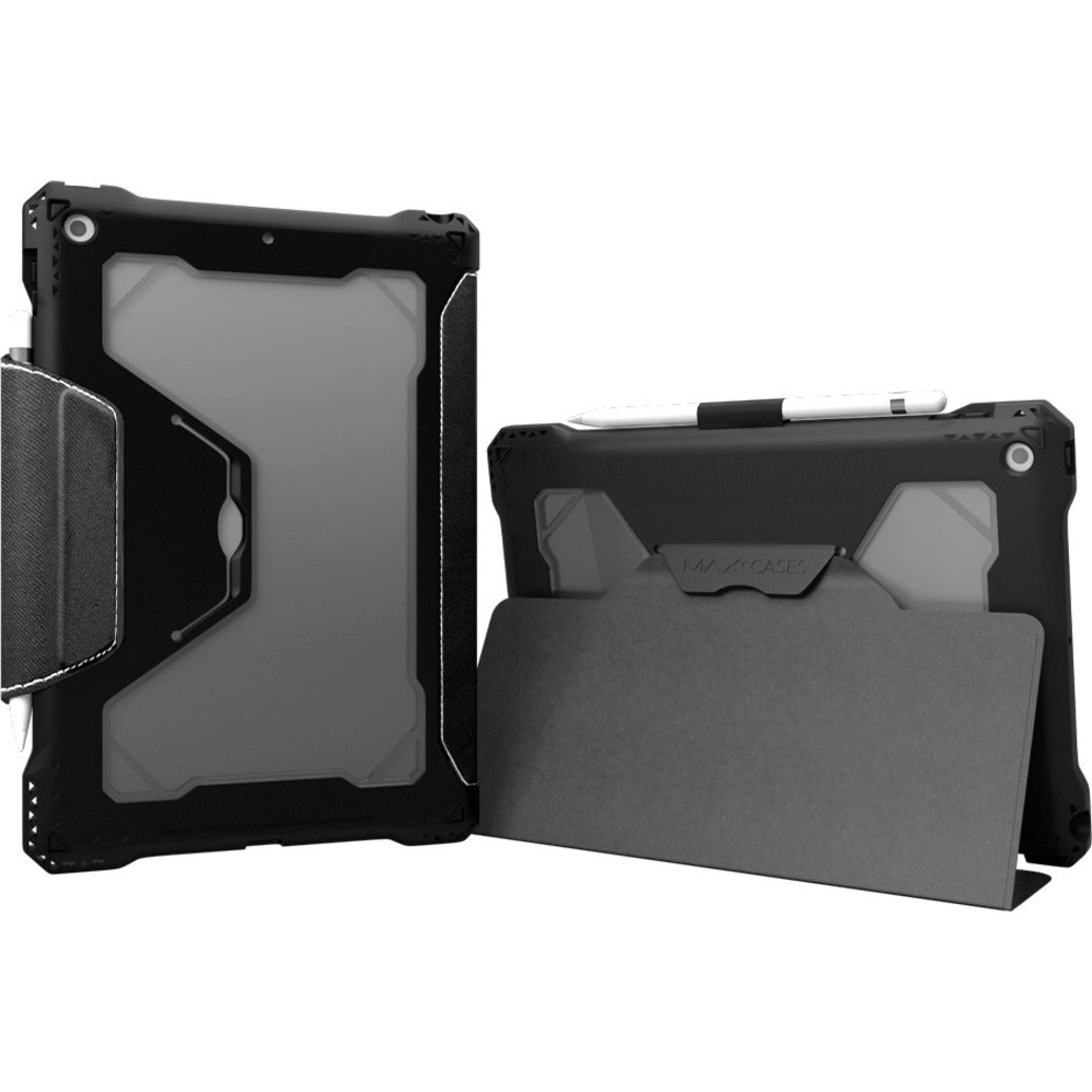 MAXCases Extreme Folio-K Carrying Case (Folio) for 10.2" Apple iPad (7th Generation) Tablet - Black Clear