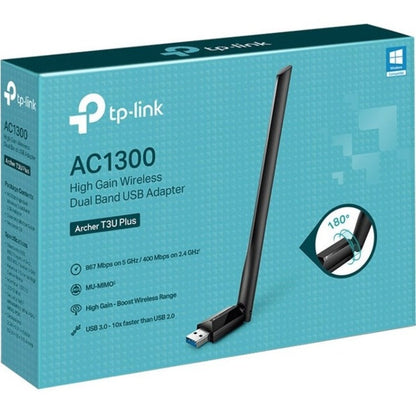 TP-Link Archer T3U Plus - IEEE 802.11ac Dual Band Wi-Fi Adapter for Desktop Computer/Notebook