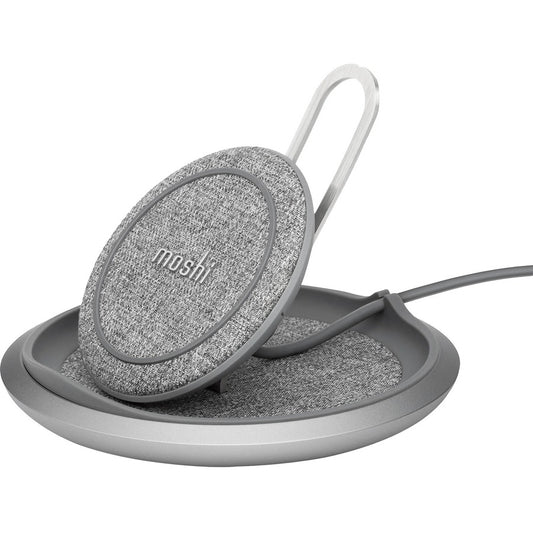 Moshi Lounge Q Wireless Charging Stand Qi-certified 15 W Fast-charging with Adjustable Height for all Phones Vertical or Horizontal Charging