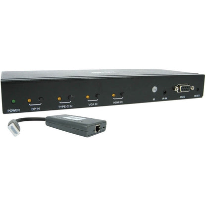 Tripp Lite 4-Port Presentation Switch Kit 4K 60 Hz (4:4:4) HDMI DP USB-C and VGA to HDMI over Cat6 Extender 50 ft. TAA