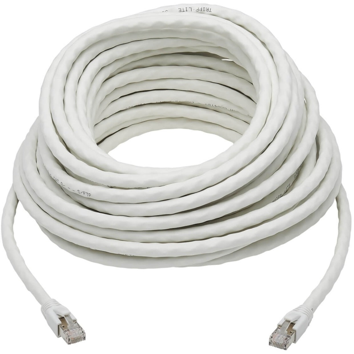 Tripp Lite Cat8 25G/40G-Certified Snagless Shielded S/FTP Ethernet Cable (RJ45 M/M) PoE White 60 ft. (18.29 m)