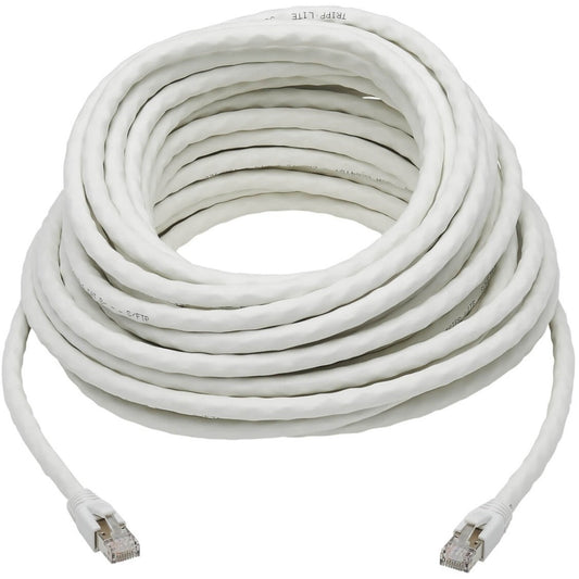 Tripp Lite Cat8 25G/40G-Certified Snagless Shielded S/FTP Ethernet Cable (RJ45 M/M) PoE White 60 ft. (18.29 m)