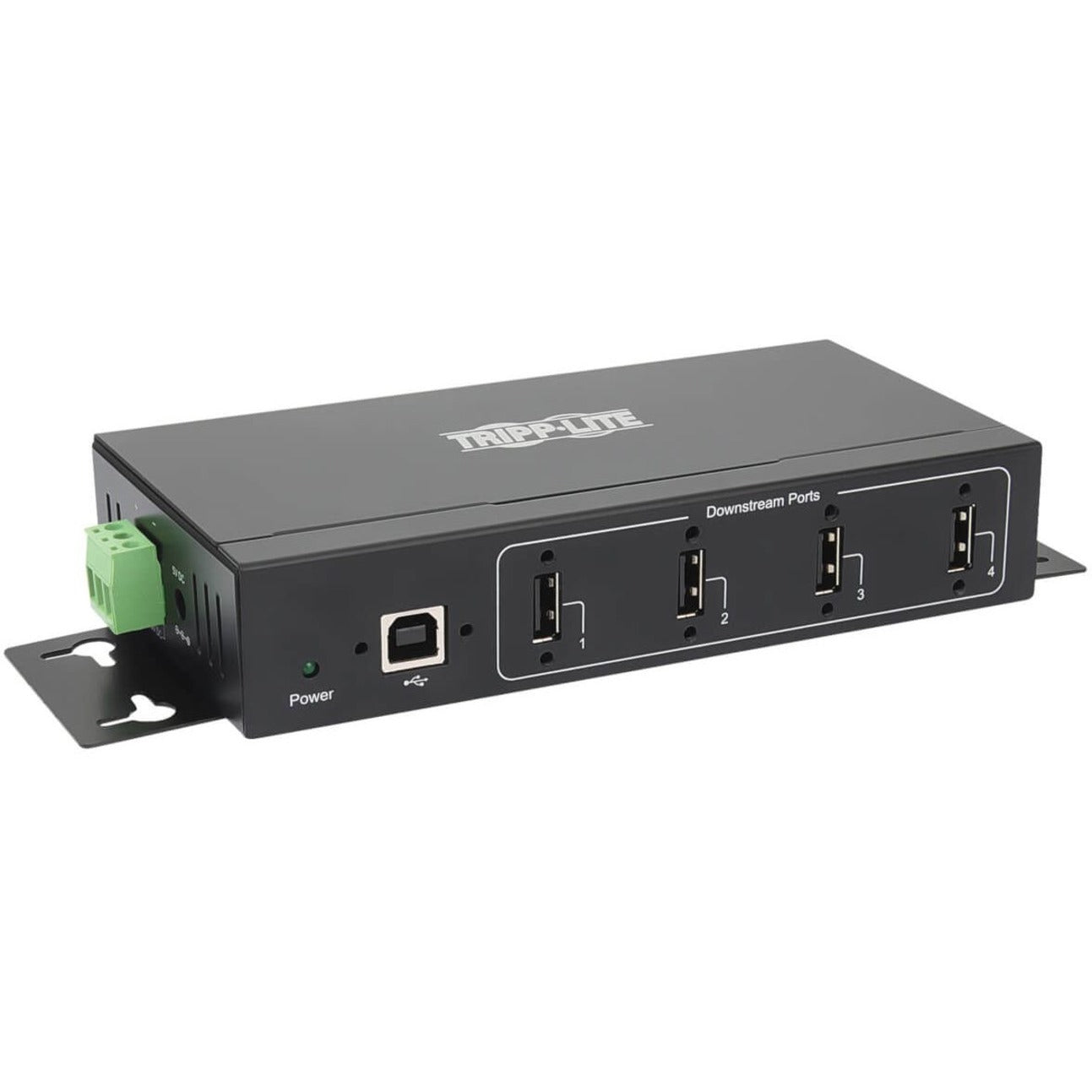 Tripp Lite 4-Port Industrial-Grade USB 2.0 Hub 15 kV ESD Immunity Metal Housing Wall/DIN Mountable