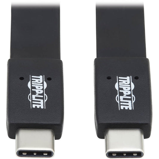 Tripp Lite USB-C Flat Cable (M/M) USB 3.2 Gen 2 (10 Gbps) Thunderbolt 3 Compatible 3 ft. (0.91 m)
