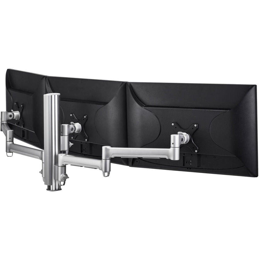Atdec triple monitor arm desk mount - Flat and Curved up to 24in - VESA 75x75 100x100