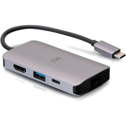 C2G USB C Dock with HDMI USB Ethernet USB C & Power Delivery up to 100W