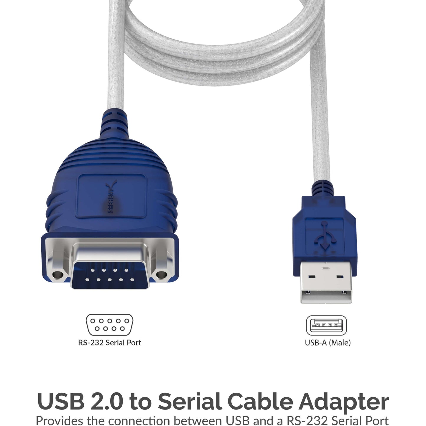 Sabrent USB 2.0 To Serial DB9 Male (9 Pin) RS232 Cable Adapter (CB-DB9P)