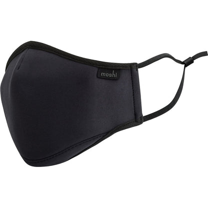 Moshi OmniGuard&trade; Mask with 3 Replaceable Nanohedron Filters - Ocean Black (S) PM 0.075 Filtration Anti-bacterial Treatment Washable and Reusable Includes Carry Pouch