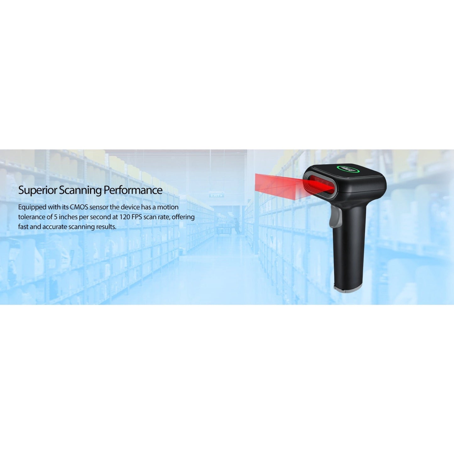 Adesso NuScan 2700R 2D Wireless Barcode Scanner with Charging Cradle