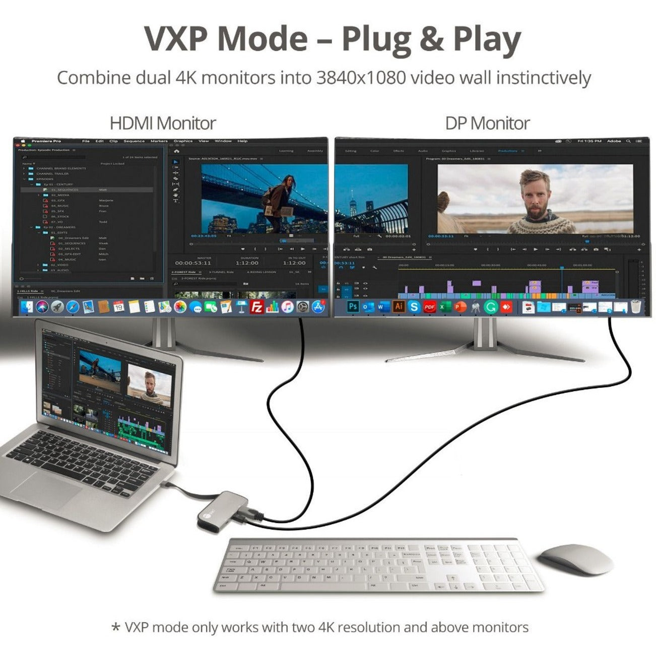 SIIG USB-C to mDP & HDMI VXP Video Adapter with 100W PD 3.0