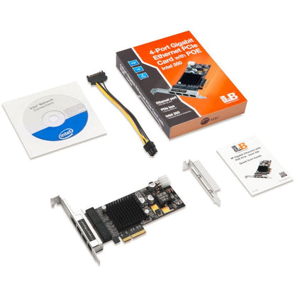 SIIG 4 Port Gigabit Ethernet with POE PCIe Card - Intel 350