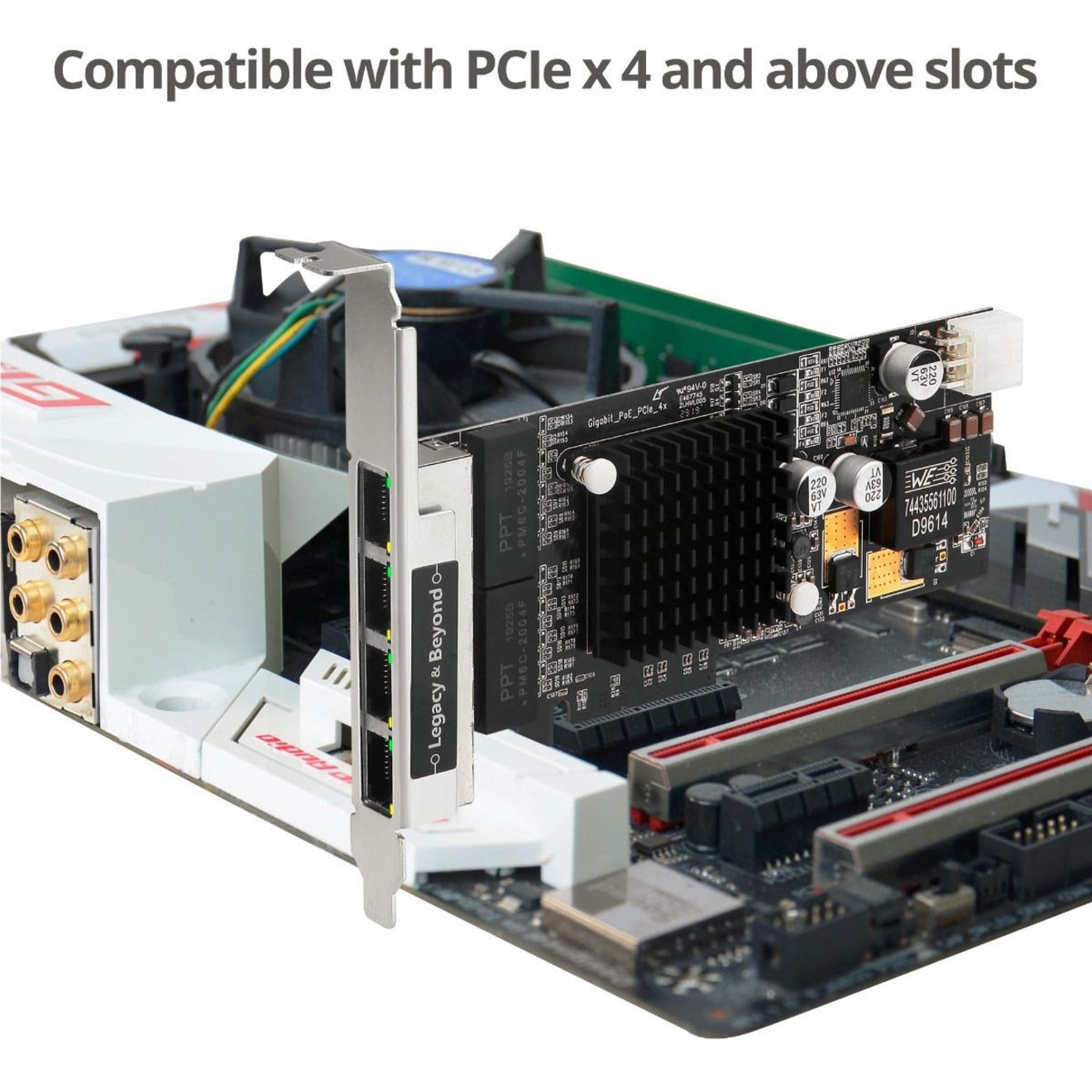 SIIG 4 Port Gigabit Ethernet with POE PCIe Card - Intel 350