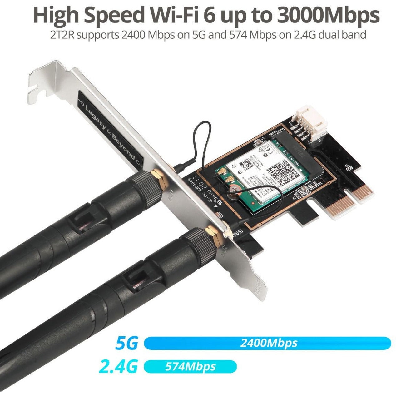 SIIG WiFi 6 Dual Band Ethernet PCIe Card - AX3000