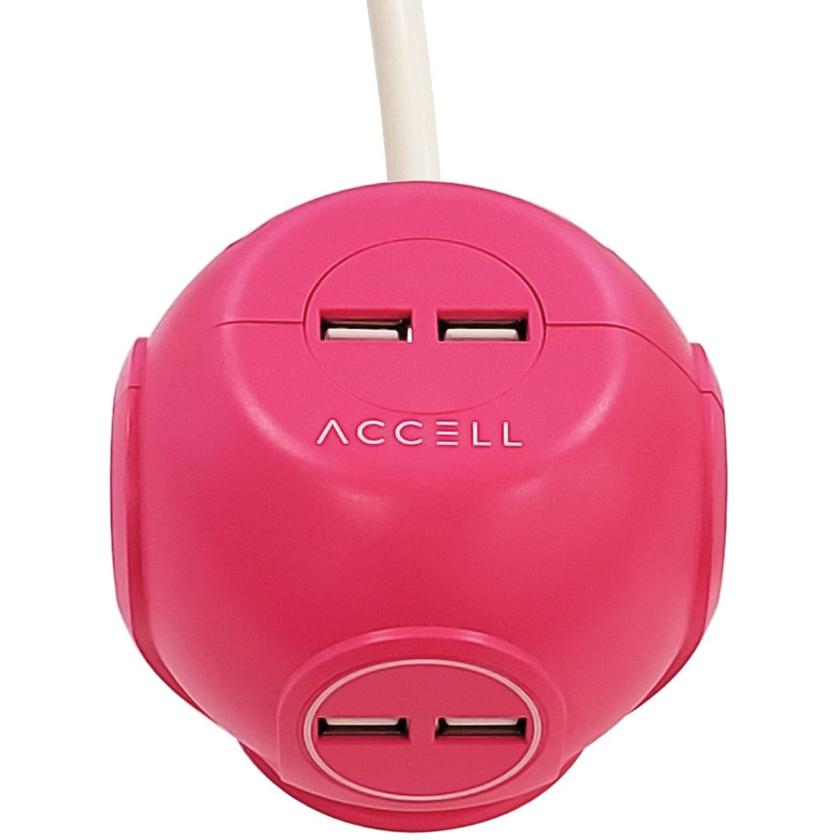 Accell D080B-049P Power Cutie Compact Surge Protector with USB Charging Ports (Pink)