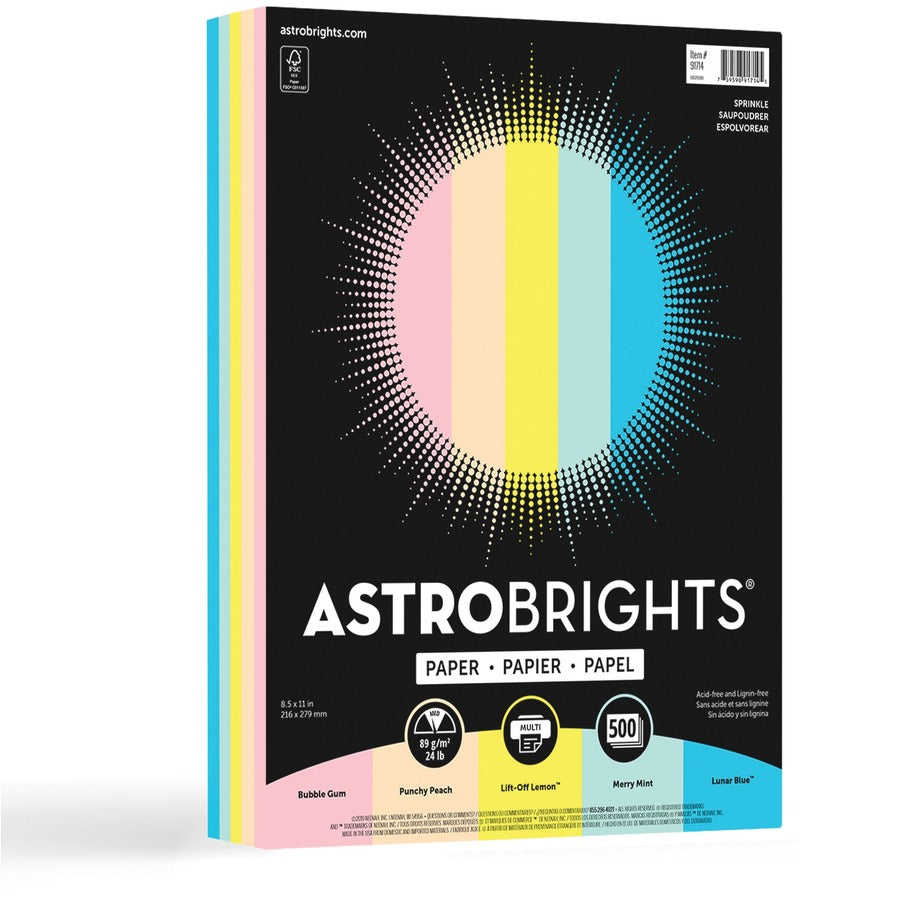 Astro Laser Inkjet Copy & Multipurpose Paper - Bubble Gum Lunar Blue Merry Mint Lift-off Lemon Punchy Peach