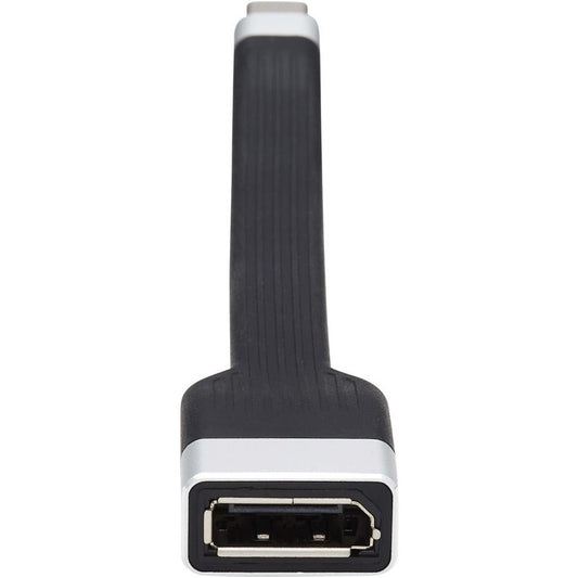 Tripp Lite USB-C to DisplayPort Flat Adapter Cable (M/F) 4K 60 Hz Thunderbolt 3 Compatible Black 5 in. (12.7 cm)