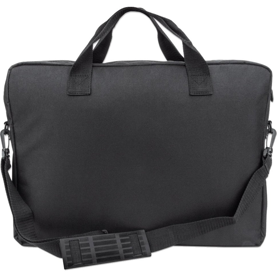 Manhattan London Laptop Bag 17.3"  Top Loader Black LOW COST Accessories Pocket Shoulder Strap (removable) Notebook Case Three Year Warranty