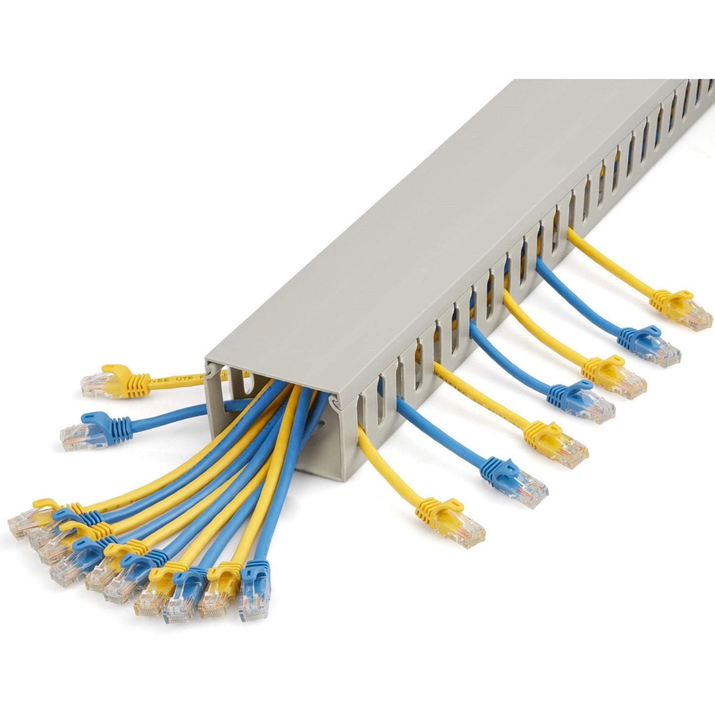 StarTech.com Cable Management Raceway with Cover 3"(75mm)W x 2"(50mm)H 6.5ft(2m) length 3/8"(8mm) Slots Wall Wire Duct UL Listed