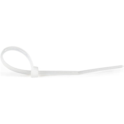 StarTech.com 4"(10cm) Cable Ties 7/8"(22mm) Dia 18lb(8kg) Tensile Strength Nylon Self Locking Zip Ties UL Listed 100 Pack White