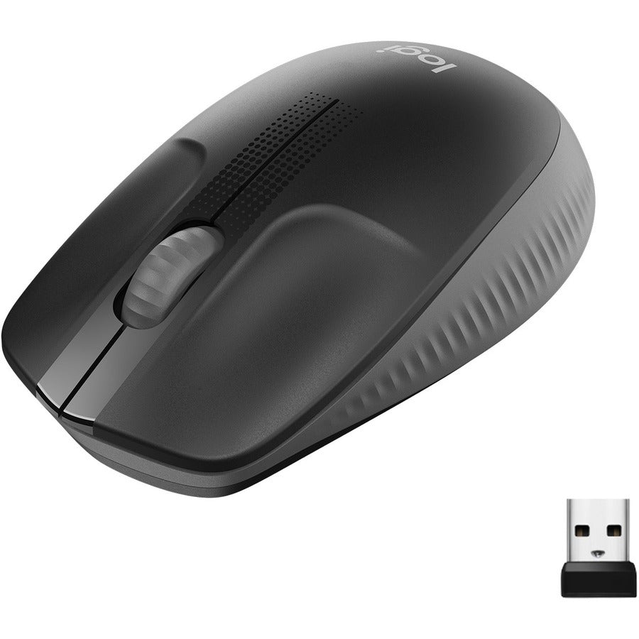 Logitech Wireless Mouse M190 - Full Size Ambidextrous Curve Design 18-Month Battery with Power Saving Mode Precise Cursor Control & Scrolling Wide Scroll Wheel Thumb Grips (Charcoal)