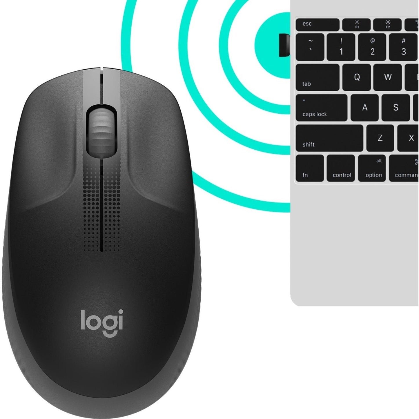 Logitech Wireless Mouse M190 - Full Size Ambidextrous Curve Design 18-Month Battery with Power Saving Mode Precise Cursor Control & Scrolling Wide Scroll Wheel Thumb Grips (Charcoal)