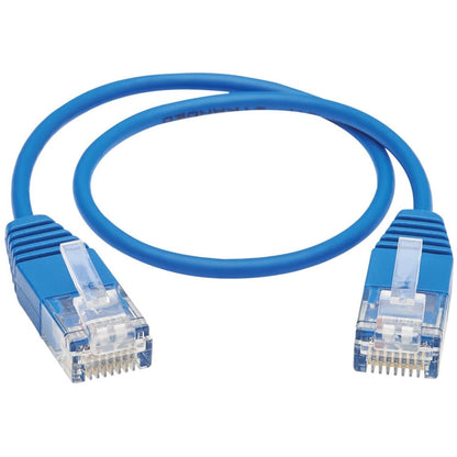 Tripp Lite Cat6a 10G Certified Molded Ultra-Slim UTP Ethernet Cable (RJ45 M/M) Blue 1 ft.