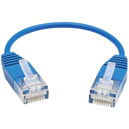 Tripp Lite Cat6a 10G Certified Molded Ultra-Slim UTP Ethernet Cable (RJ45 M/M) Blue 6 in.