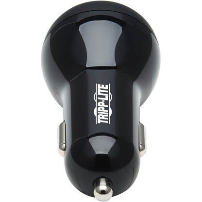 Tripp Lite Dual-Port USB Car Charger with 39W Charging USB-C (27W) PD 3.0 USB-A (12W) Black