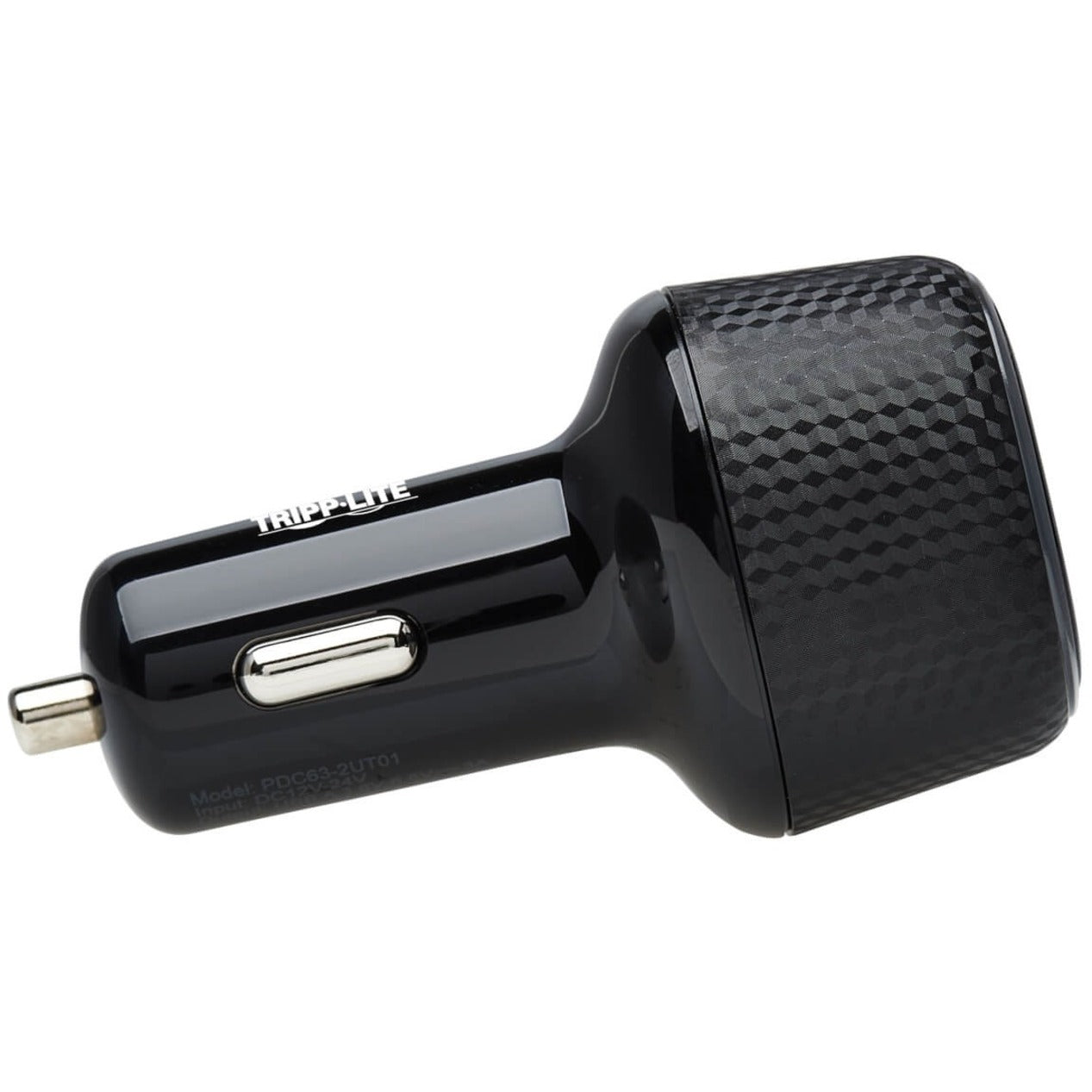 Tripp Lite Dual-Port USB Car Charger with 45W Charging USB-C (27W) QC4+ USB-A (18W) QC 3.0 Black