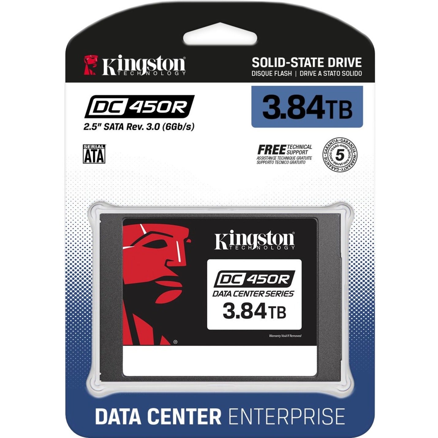 Kingston DC450R 3.84 TB Solid State Drive - 2.5" Internal - SATA (SATA/600) - Read Intensive