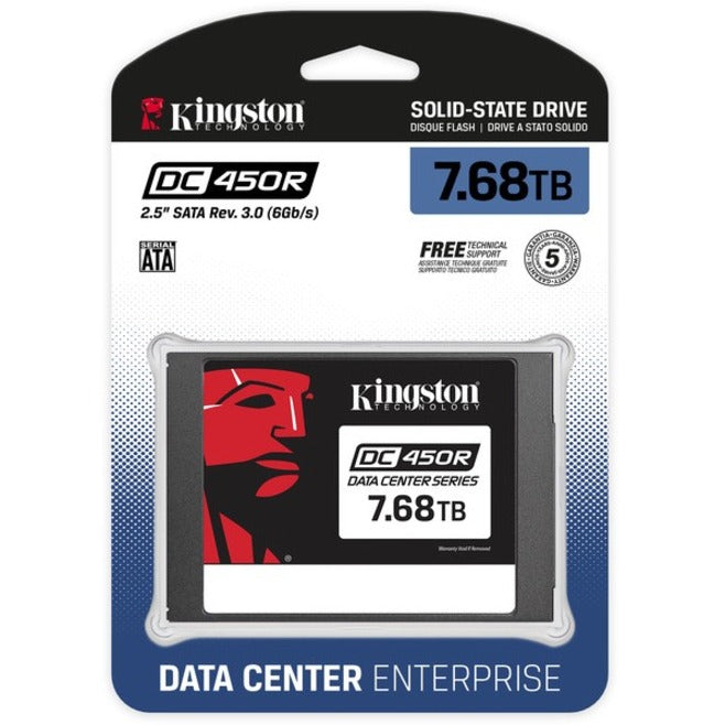 Kingston DC450R 7.68 TB Solid State Drive - 2.5" Internal - SATA (SATA/600) - Read Intensive