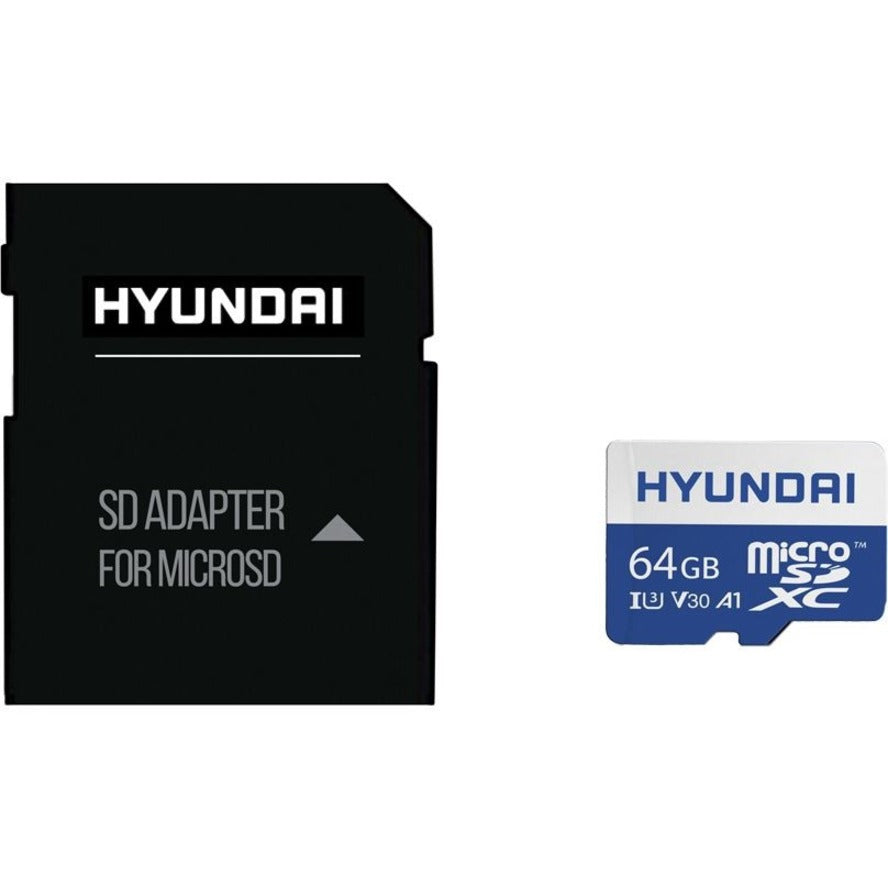 Hyundai 64GB microSDXC UHS-I Memory Card with Adapter 90MB/s (U3) 4K Video Ultra HD A1 V30