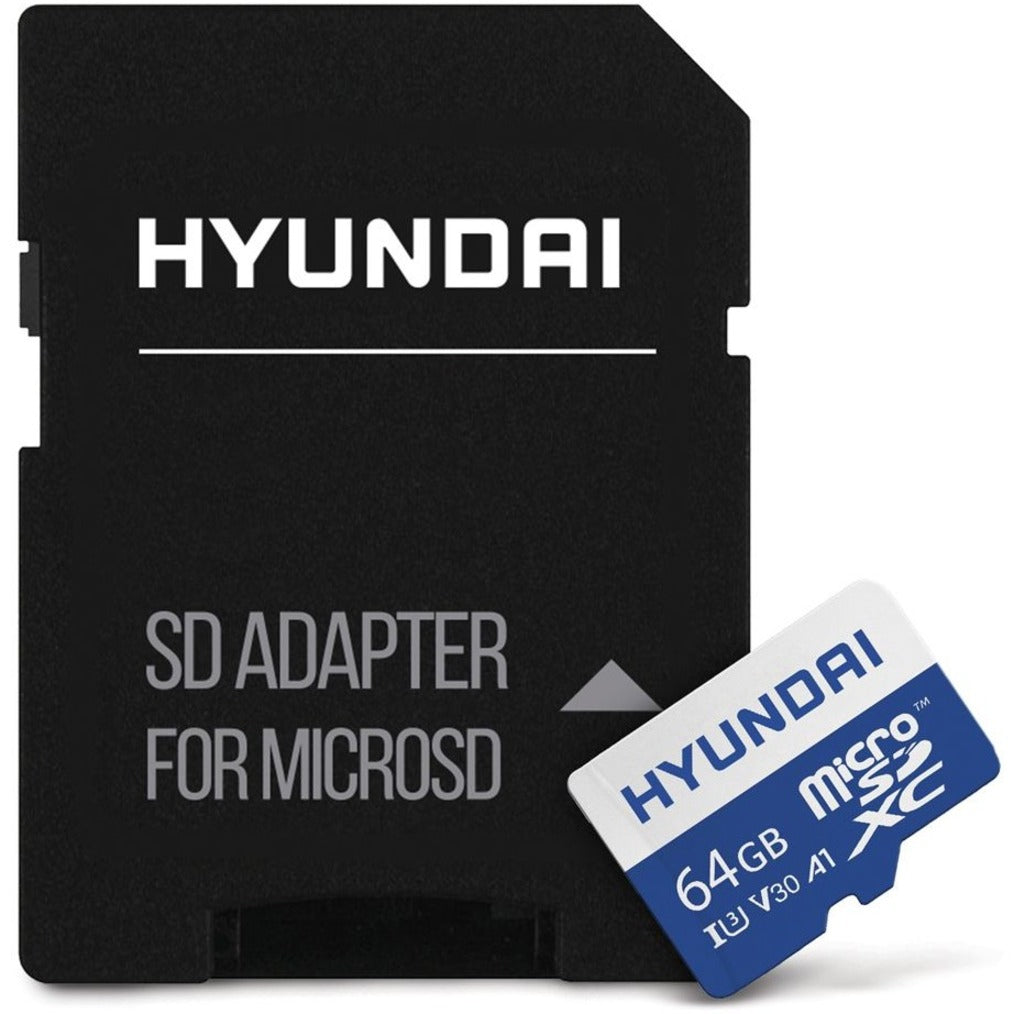 Hyundai 64GB microSDXC UHS-I Memory Card with Adapter 90MB/s (U3) 4K Video Ultra HD A1 V30