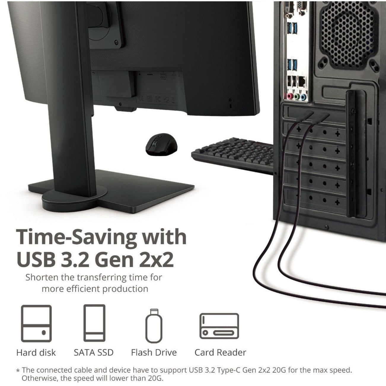 SIIG Single USB 3.2 Type-C Gen 2x2 20G PCIe Card Dual Profile Design