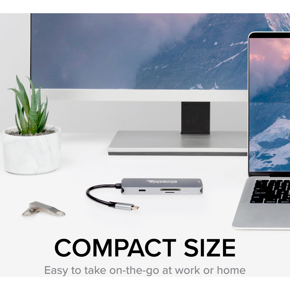 Plugable USB-C Hub 7-in-1 Compatible with Mac Windows Chromebook USB4 Thunderbolt 4 and More