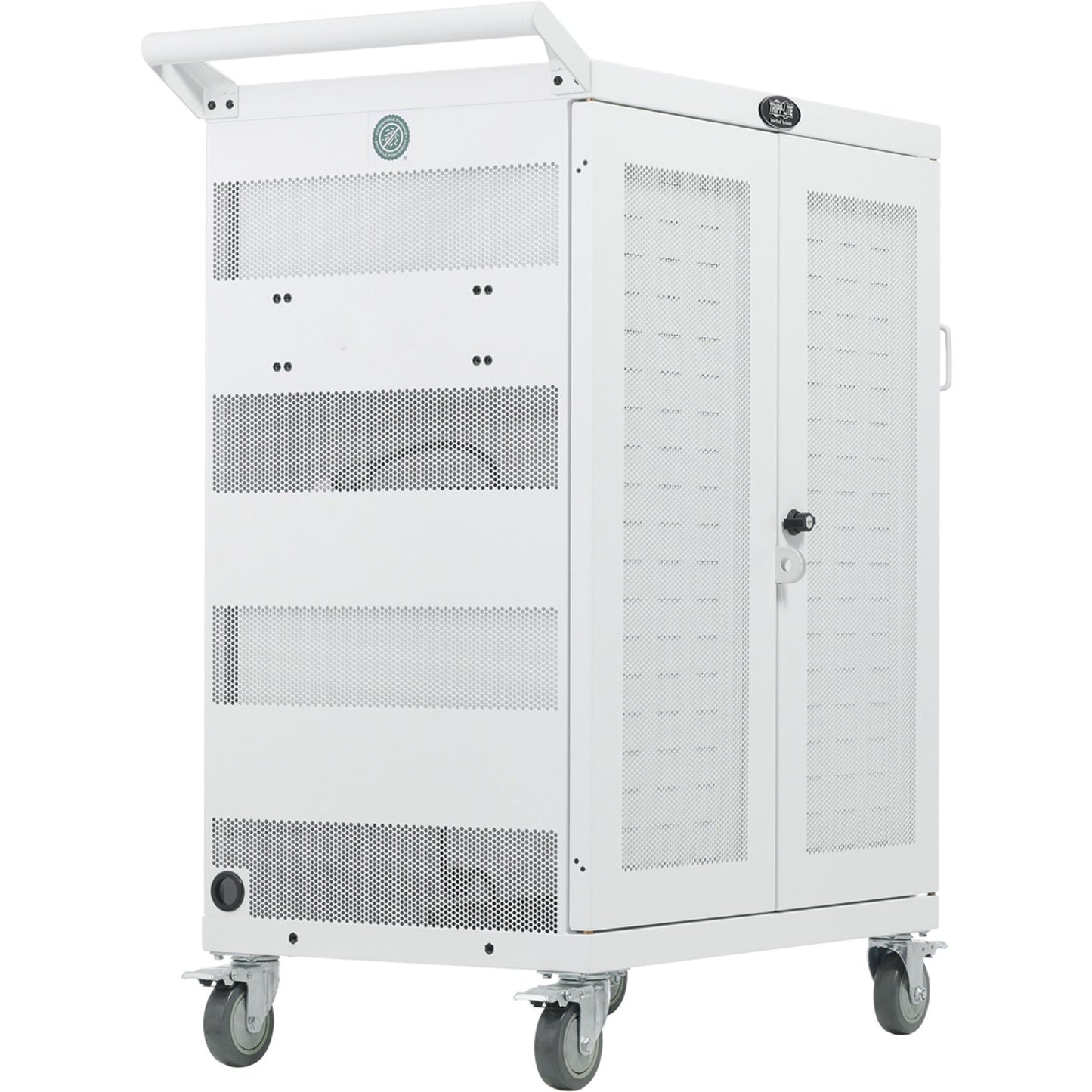 Tripp Lite Safe-IT Multi-Device UV Charging Cart Hospital-Grade 32 AC Outlets Laptops Chromebooks Antimicrobial White