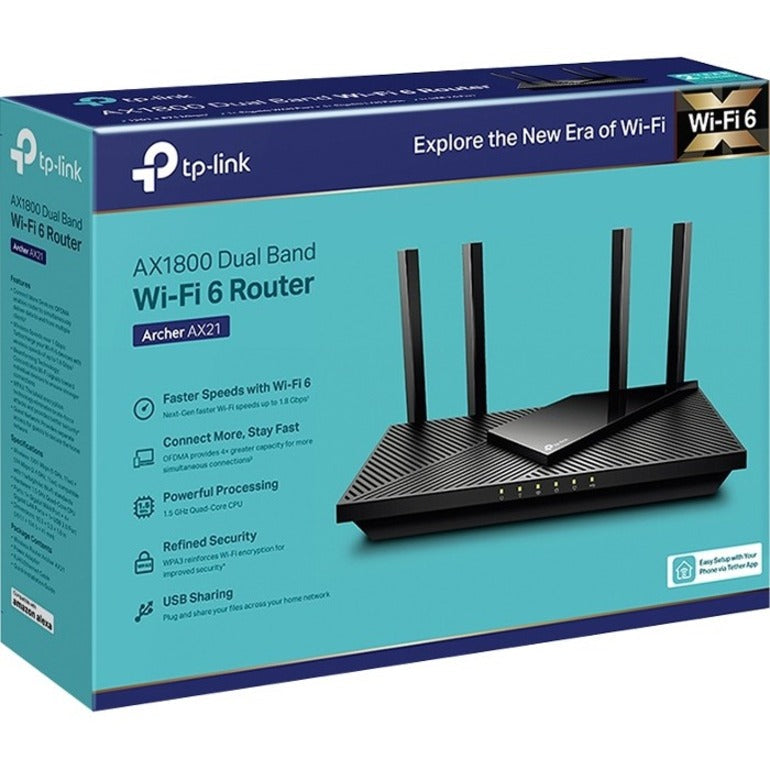 TP-Link Archer AX21 Wi-Fi 6 IEEE 802.11ax Ethernet Wireless Router