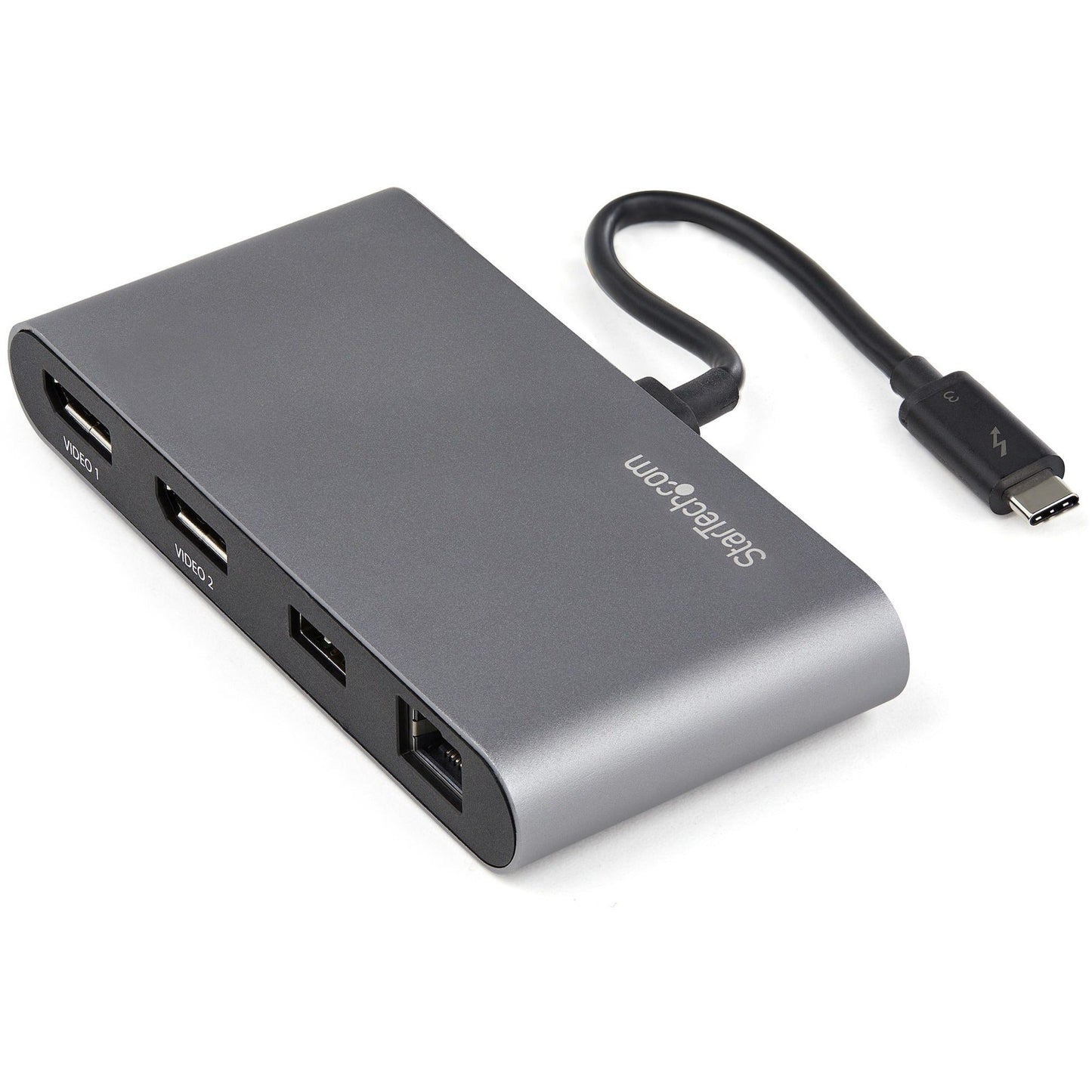 StarTech.com Thunderbolt 3 Mini Dock - Portable Dual Monitor TB3 Docking Station DisplayPort 4K 60Hz - 1x USB-A GbE - 28cm (11") Cable