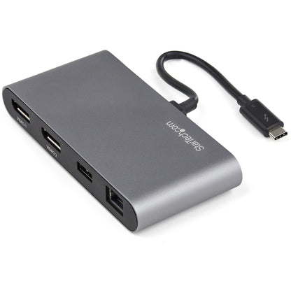 StarTech.com Thunderbolt 3 Mini Dock - Portable Dual Monitor TB3 Docking Station DisplayPort 4K 60Hz - 1x USB-A GbE - 28cm (11") Cable