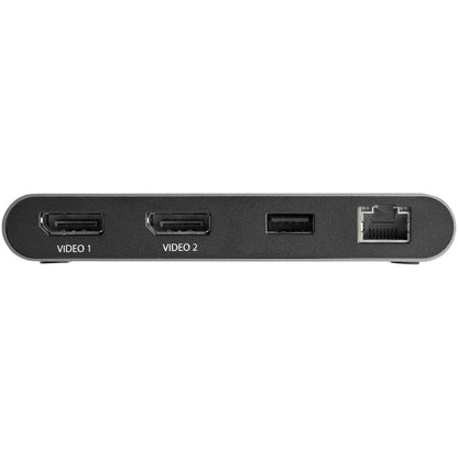 StarTech.com Thunderbolt 3 Mini Dock - Portable Dual Monitor TB3 Docking Station DisplayPort 4K 60Hz - 1x USB-A GbE - 28cm (11") Cable