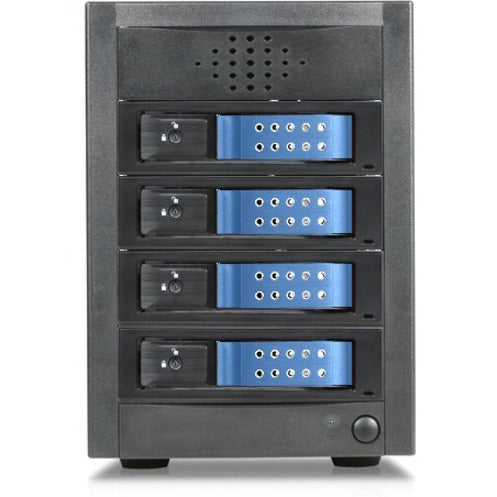 RAIDage JAGE5BT4HDBL-DE Drive Enclosure 12Gb/s SAS SATA/600 - Mini-SAS HD Host Interface Tower - Black Blue
