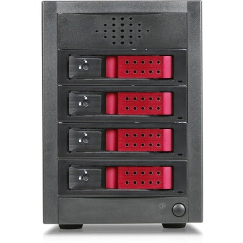 RAIDage JAGE5BT4HDRD-DE Drive Enclosure 12Gb/s SAS SATA/600 - Mini-SAS HD Host Interface Tower - Black Red