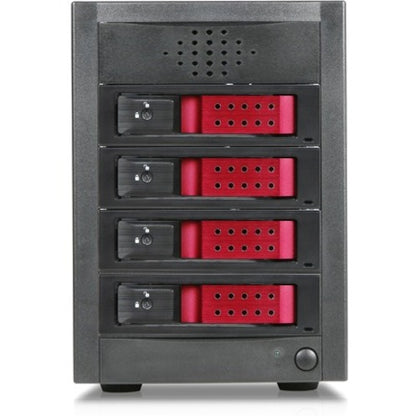 RAIDage JAGE5BT4HDRD-DE Drive Enclosure 12Gb/s SAS SATA/600 - Mini-SAS HD Host Interface Tower - Black Red