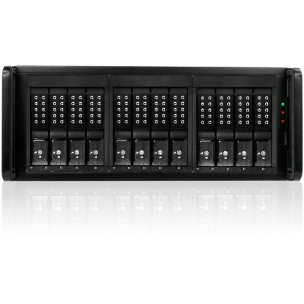 RAIDage JAGE412MSBK-DE Drive Enclosure 12Gb/s SAS SATA/600 - Mini-SAS HD Host Interface - 4U Rack-mountable - Black