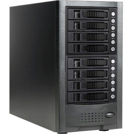 RAIDage JAGE6BT8HDBK Drive Enclosure 12Gb/s SAS SATA/600 - Mini-SAS HD Host Interface Tower - Black