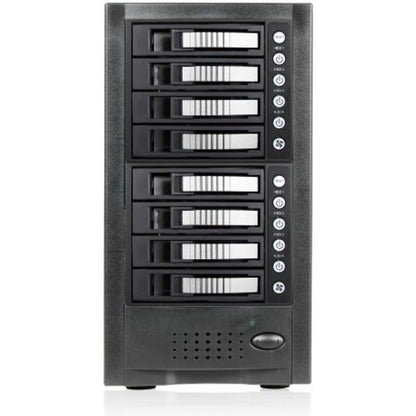 RAIDage JAGE6BT8HDSL Drive Enclosure 12Gb/s SAS SATA/600 - Mini-SAS HD Host Interface Tower - Black Silver